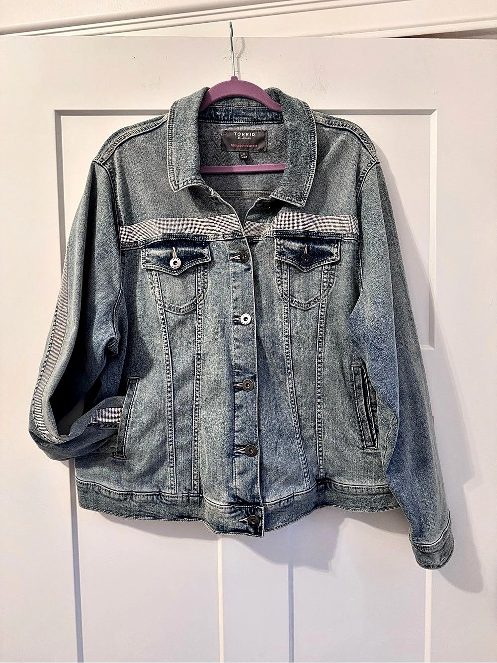 TORRID Denim Rhinestone Jacket Blue Size 3